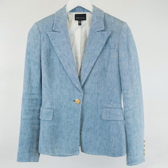 Judith & Charles Jackets & Blazers - Judith & Charles Blue Linen Blazer